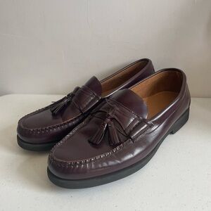 Sebago Mens Leather Dress Shoes Loafers Slip On Brown Burgundy SZ 10.5